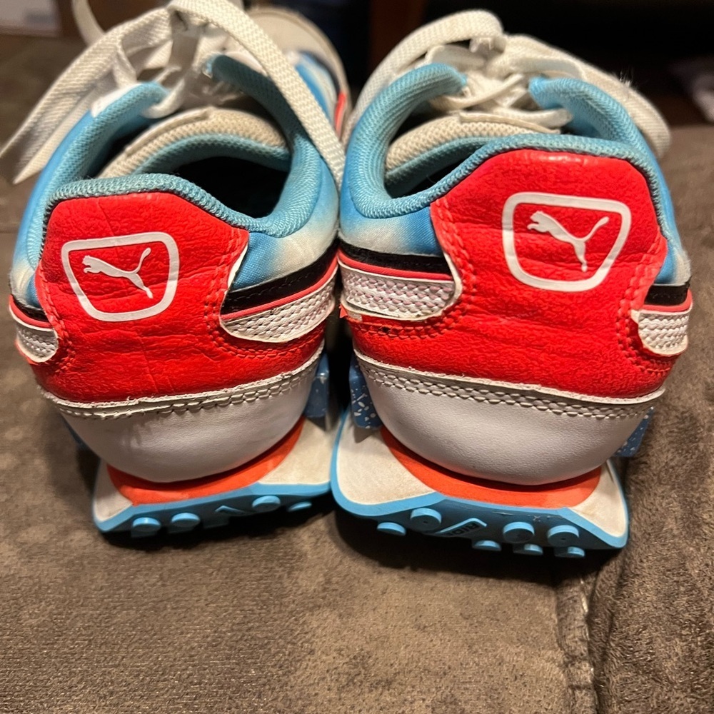 Puma Sky Blue and White Athletic Shoes - Picture 3 of 5